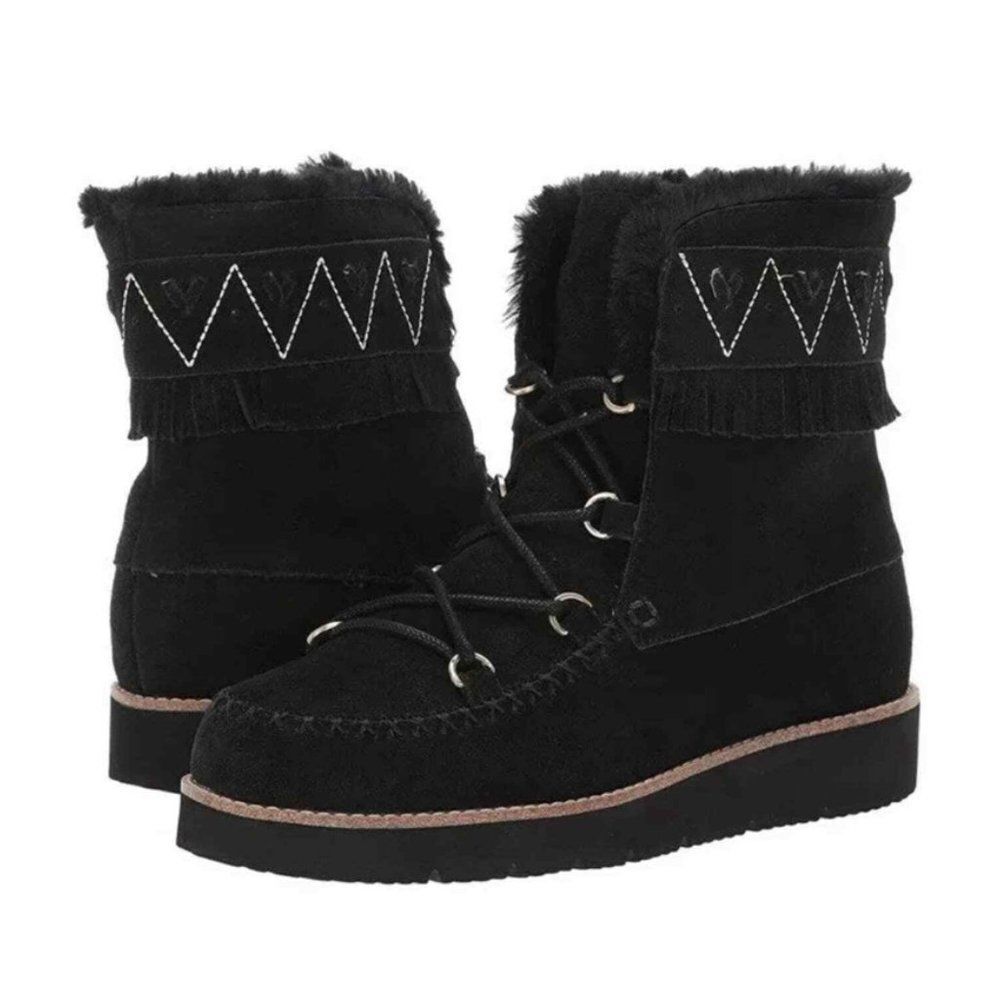 Jack Rogers Women's Vera Suede Lace Up Boots - 10